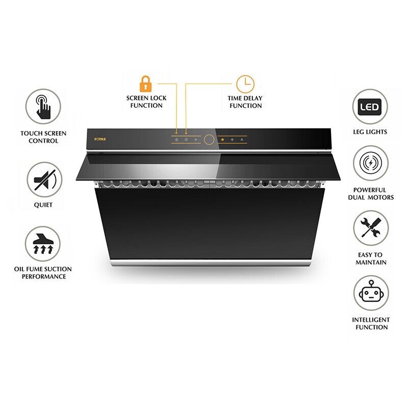 Fotile Slant Vent Series 30 in. Ducted Canopy Pro Style Style Range Hood with 850 CFM, 3 Fan Speeds & 2 LED Lights - Onyx Black, , hires