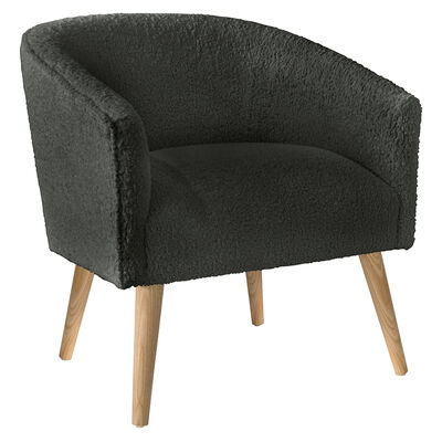 Skyline Furniture Club Chair in Faux Fur Fabric - Charcoal | 471NATSHPSCH