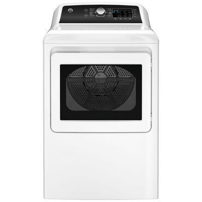 GE 27 in. 7.4 cu. ft. Gas Dryer with Sanitize Cycle & Sensor Dry - White | GTD58GBSVWS