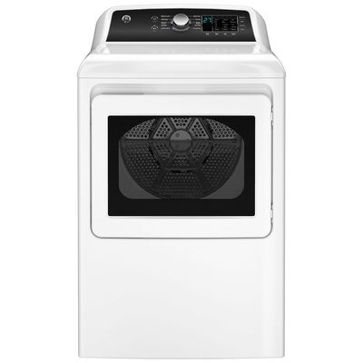 GE 27 in. 7.4 cu. ft. Gas Dryer with Sanitize Cycle & Sensor Dry - White | GTD58GBSVWS