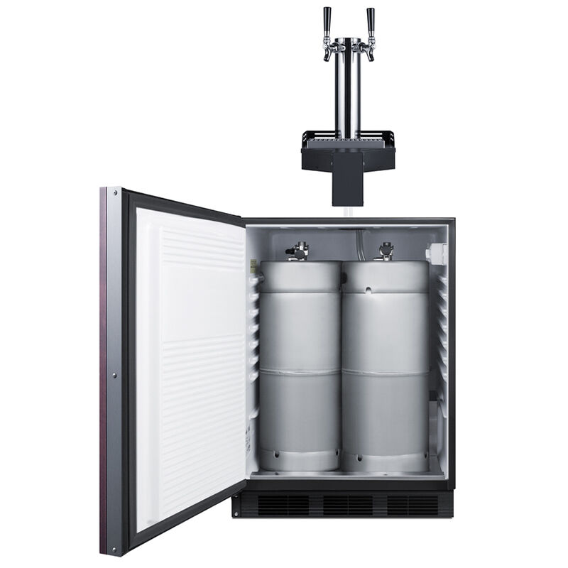 Summit 24 in. 5.8 cu. ft. Beer Dispenser with 2 Taps - Custom Panel Ready, , hires