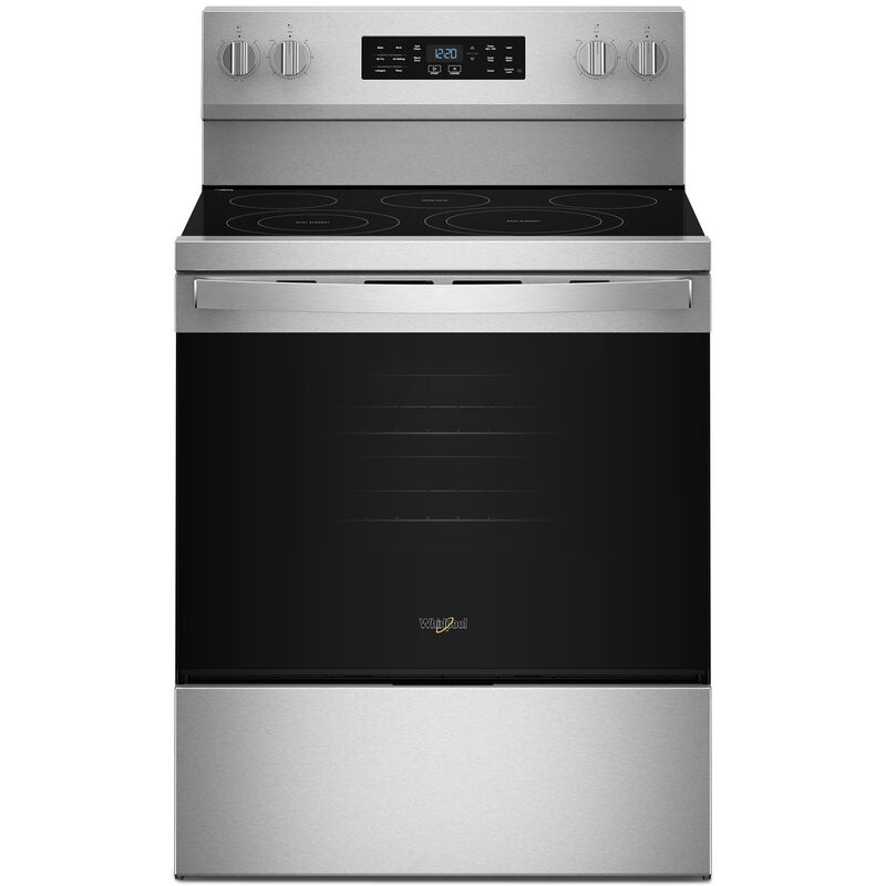 Whirlpool 30 in. 5.3 cu. ft. Air-Fry Standard Convection Electric Range with Radiant Burners - Fingerprint Resistant Stainless Steel, , hires