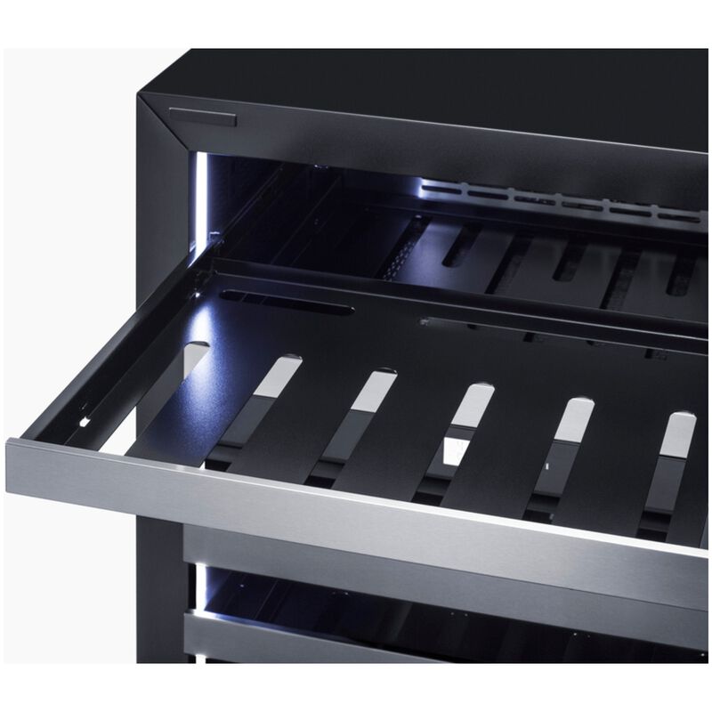 Summit 24 in. Undercounter Right-Hinged Wine Cooler with Metal Racks, Dual Temperature Zones & 48 Bottle Capacity - Custom Panel Ready, , hires