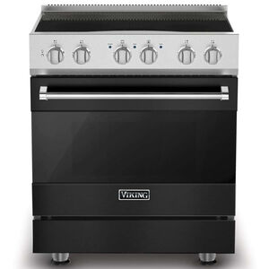 Viking 3 Series 30 in. 4.7 cu. ft. Convection Oven Freestanding Electric Range with 4 Induction Zones - Cast Black, Cast Black, hires