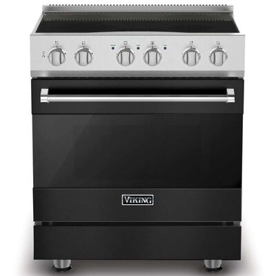 Viking 3 Series 30 in. 4.7 cu. ft. Convection Oven Freestanding Electric Range with 4 Induction Zones - Cast Black | RVIR3304BCS