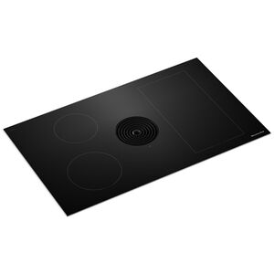 KitchenAid 36 in. 4-Burner Induction Cooktop with Bridge XL Even-Heat Zone, Downdraft, Simmer & Power Burner - Black, , hires