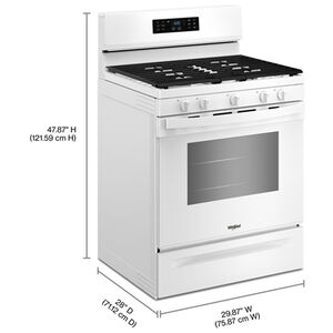 Whirlpool 30 in. 5.0 cu. ft. Air-Fry Standard Convection Gas Range with 5 Sealed Burners - White, , hires
