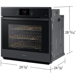 Samsung 30 in. 5.1 cu. ft. Smart Steam Electric Single Wall Oven with Dual Convection - Matte Black, , hires
