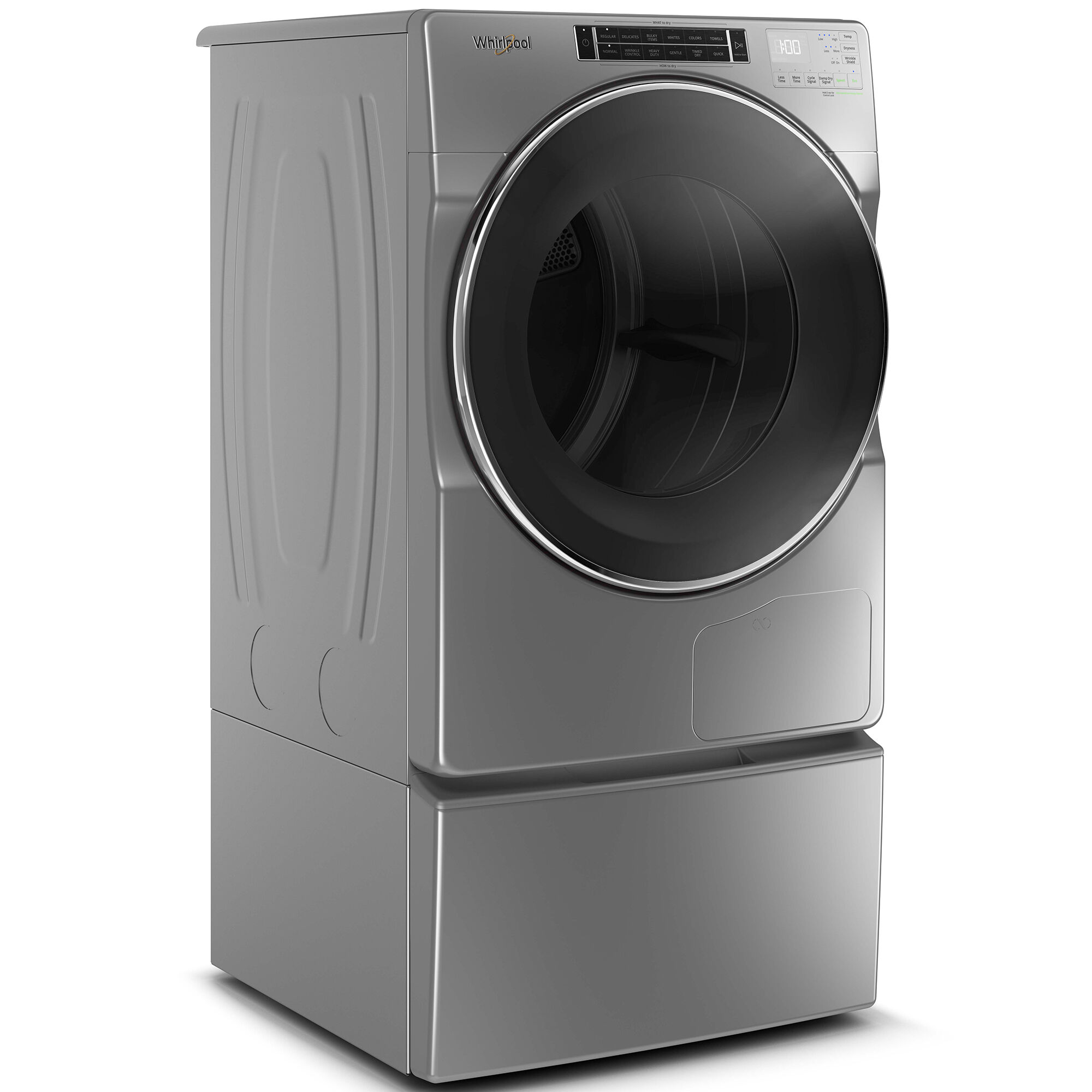 Whirlpool 27 in. 7.4 cu. ft. Stackable Ventless Hybrid Heat Pump Electric  Dryer with Sensor Dry - Chrome Shadow