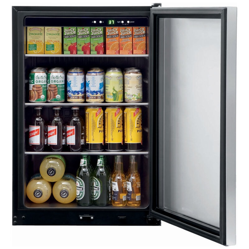 Frigidaire 22 in. 4.6 cu. ft. Compact Beverage Center with Adjustable Shelves & Digital Control - Stainless Steel, , hires