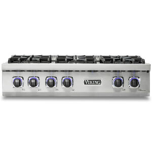 Viking 36 in. 6-Burner Natural Gas Rangetop with Simmer Burner & Power Burner - Stainless Steel, , hires
