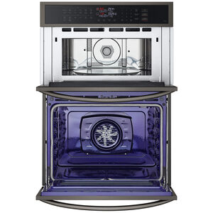 LG 30 in. 6.4 cu. ft. Electric Smart Oven/Microwave Combo Wall Oven with Standard Convection & Self Clean - PrintProof Black Stainless Steel, , hires