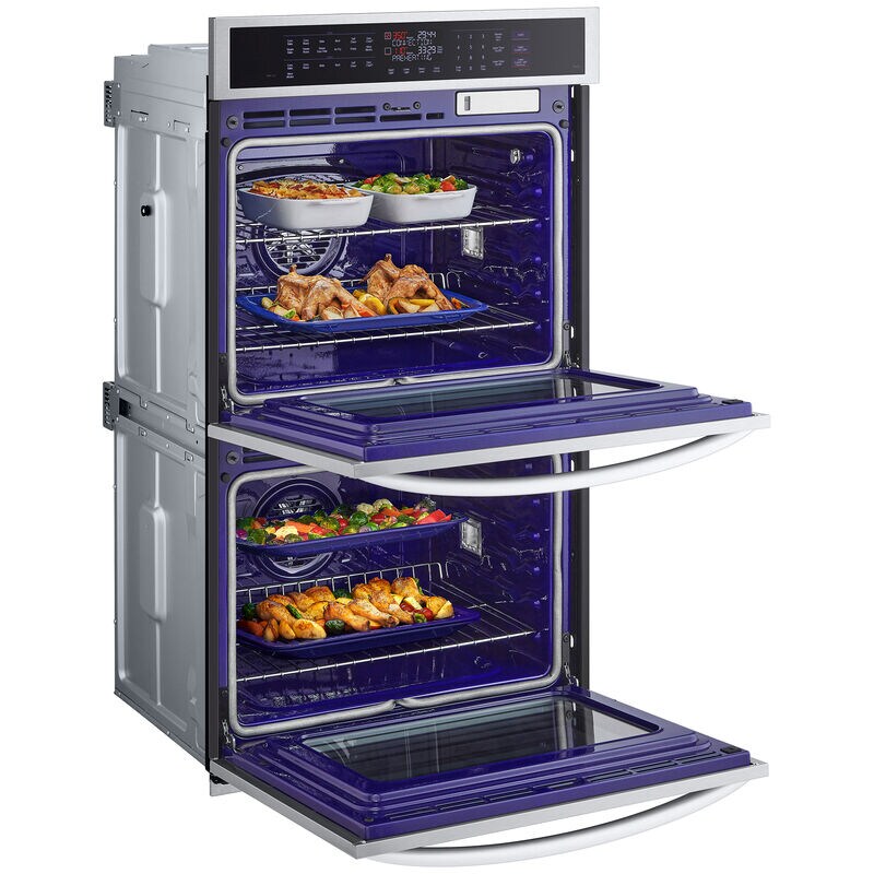 LG 30 in. 9.4 cu. ft. Smart Front Control SteamElectric Double Wall Oven with True European Convection - PrintProof Stainless Steel, , hires