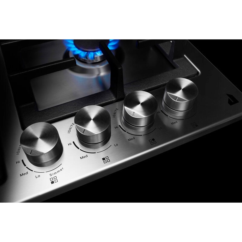 JennAir 24 in. 4-Burner Natural Gas Cooktop with Simmer Burner & Power Burner - Stainless Steel, , hires