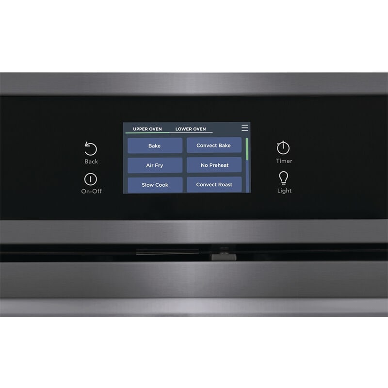 Frigidaire Gallery 27 in. 7.6 cu. ft. Top Control SteamElectric Double Wall Oven with True European Convection - Black Stainless, Black Stainless, hires