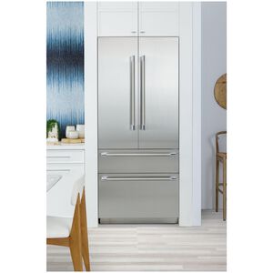 Thermador Freedom Collection 36 in. 18.8 cu. ft. Built-In Smart Counter Depth 4-Door French Door Refrigerator with Internal Water Dispenser - Stainless Steel, , hires