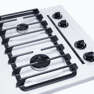 Summit 24 in. 4-Burner Natural Gas Cooktop with Simmer Burner - White, , hires