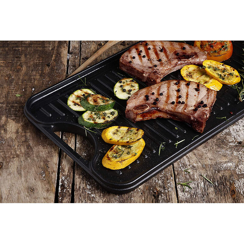 Victoria Cast Iron Reversible Rectangular Griddle, , hires