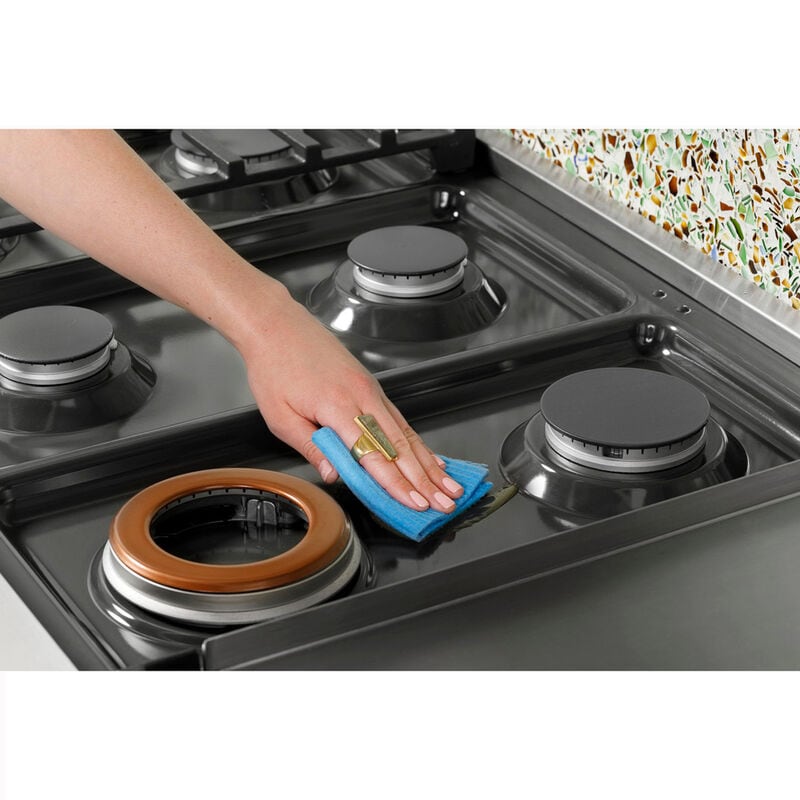 Cafe 48 in. 6-Burner Natural Gas Rangetop with Griddle, Simmer Burner & Power Burner - Stainless Steel, Stainless Steel, hires