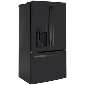 GE 36 in. 22.1 cu. ft. Counter Depth French Door Refrigerator with Ice & Water Dispenser - Fingerprint Resistant Black Slate, Black Slate, hires