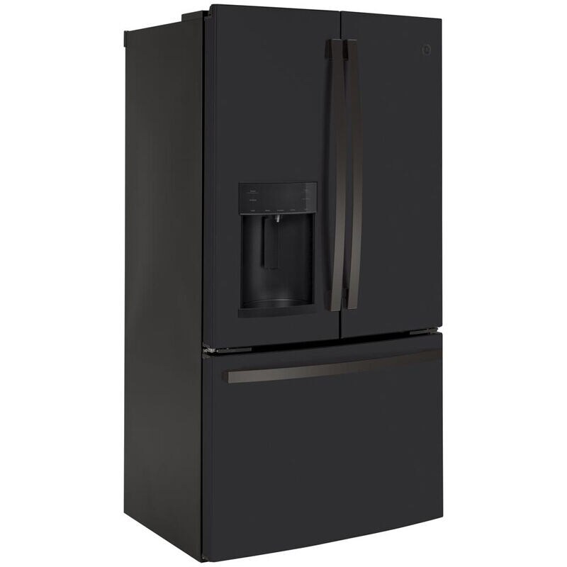GE 36 in. 22.1 cu. ft. Counter Depth French Door Refrigerator with Ice & Water Dispenser - Fingerprint Resistant Black Slate, Black Slate, hires