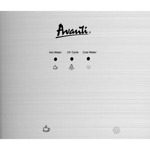 Avanti 12 in. Freestanding Hot & Cold Water Dispenser with Child Safety Guard - Stainless Steel with Black Cabinet, , hires