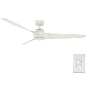 Hunter 60 in. Mosley Energy Star Damp Rated Ceiling Fan and Wall Control - Fresh White, , hires