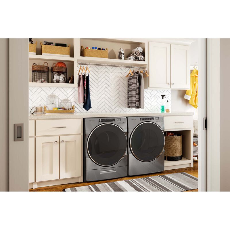 Whirlpool 27 in. 7.4 cu. ft. Stackable Ventless Hybrid Heat Pump Electric Dryer with Sensor Dry - Chrome Shadow, , hires