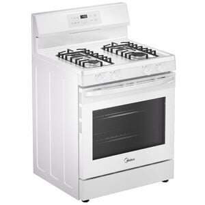 Midea 30 in. 6.1 cu. ft. Gas Range with 4 Sealed Burners - White, White, hires