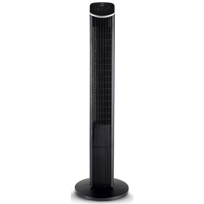 CoolVia 46 in. Oscillating Tower Fan with 3 Speed Setting & Remote Control - Black, , hires