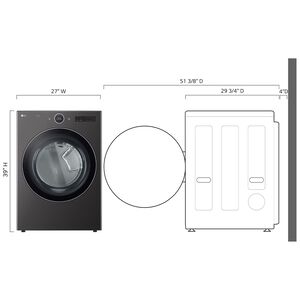 LG 27 in. 7.4 cu. ft. Electric Smart Dryer with 23 Dryer Programs, 11 Dry Options, Wrinkle Care & Sensor Dry - Black Steel, , hires