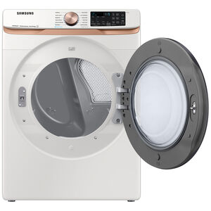 Samsung 27 in. 7.5 cu. ft. Smart Stackable Electric Dryer with AI Smart Dial, Sanitize+, Steam Cycle & Sensor Dry - Ivory, Ivory, hires