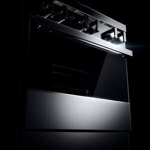 JennAir Noir Series 30 in. 4.1 cu. ft. Smart True European Convection Dual Fuel Range with 4 Sealed Burners - Stainless Steel, , hires