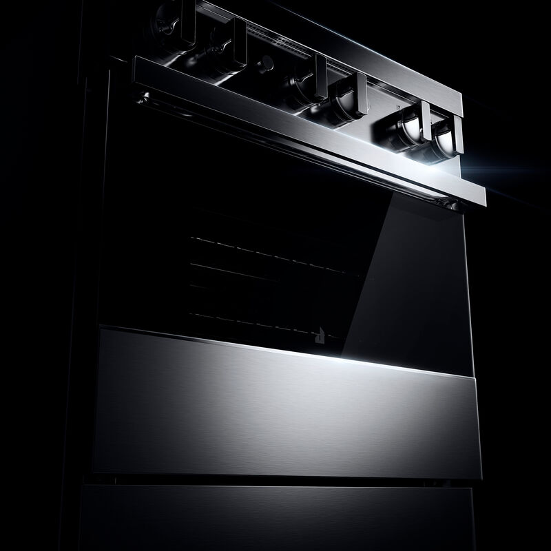 JennAir Noir Series 30 in. 4.1 cu. ft. Smart True European Convection Dual Fuel Range with 4 Sealed Burners - Stainless Steel, , hires