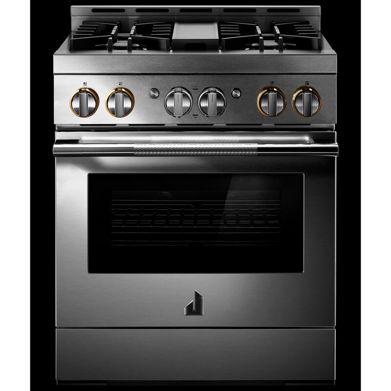 JennAir Rise Series 30 in. 4.1 cu. ft. Smart True European Convection Gas Range with 4 Sealed Burners - Stainless Steel, , hires