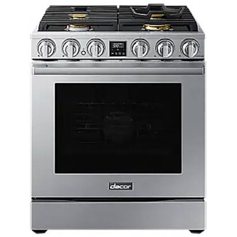 Dacor 30 in. 6.0 cu. ft. Smart Air Fry Convection Oven Freestanding Gas Range with 4 Sealed Burners - Silver Stainless, , hires