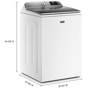 Maytag 27 in. 5.3 cu. ft. Smart Top Load Washer with Extra Power Button & Sanitize with Oxi - White, White, hires