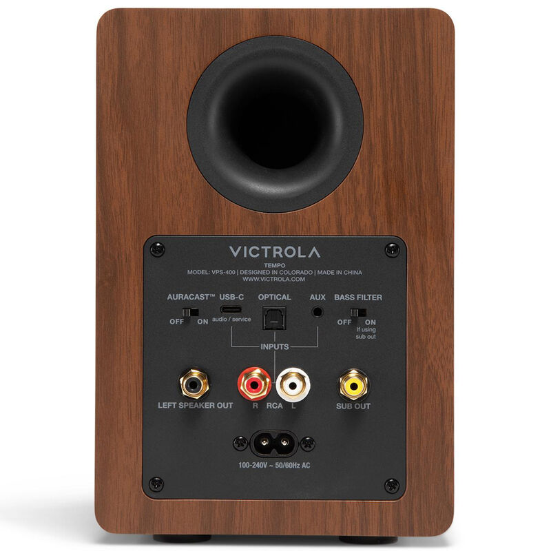 Victrola Tempo Bluetooth Bookshelf Speakers - Walnut, , hires