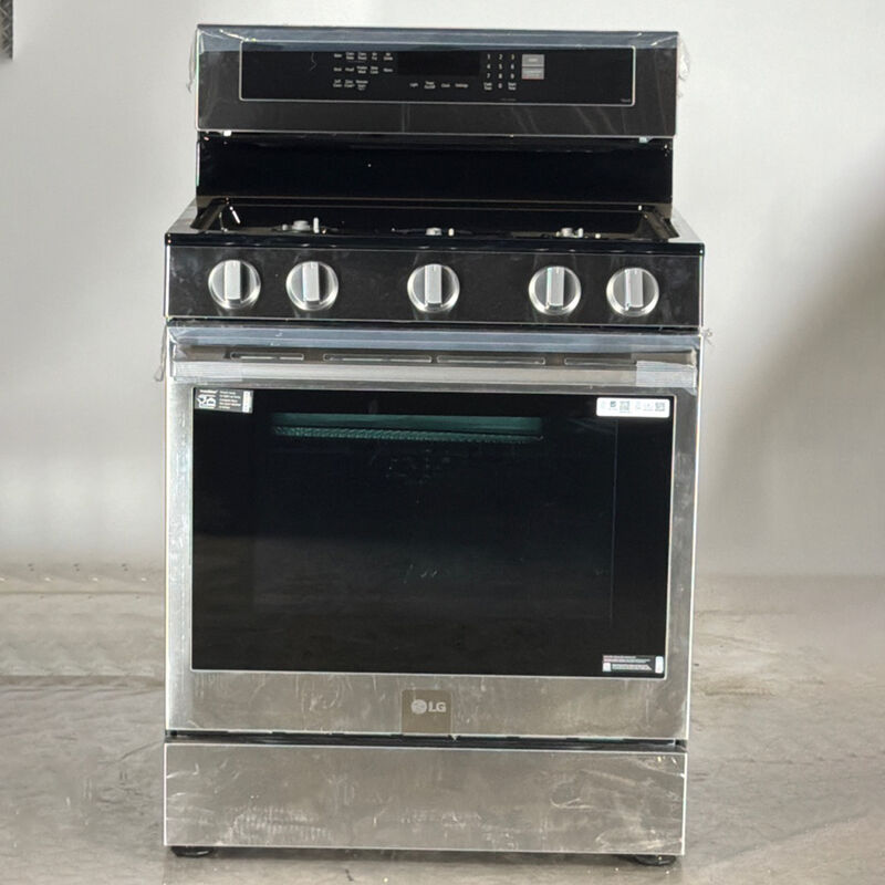LG 30 in. 6.3 cu. ft. Smart Air-Fry True European Convection Gas Range with 5 Sealed Burners & Griddle - PrintProof Stainless Steel (Open Box Good Condition), , hires