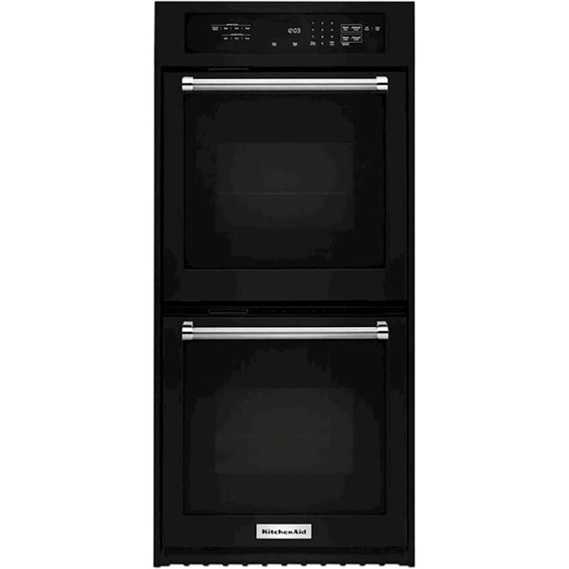 KitchenAid 24inch 6.2 Cu. Ft. Electric Double Wall Oven with True European  Convection & Self Clean - Black