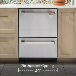 Cafe 24 in. Top Control Flush-Mount Dishwasher Drawer with 49 dBa Sound Level - Matte Black, , hires