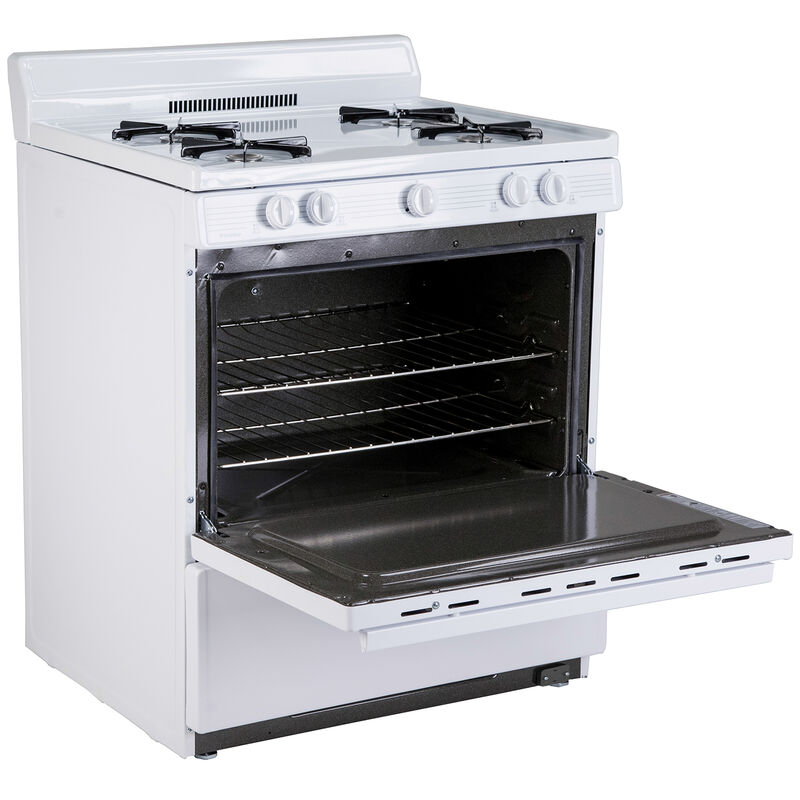 Premier 30 in. 3.9 cu. ft. Gas Range with Open Burners - White on White, , hires