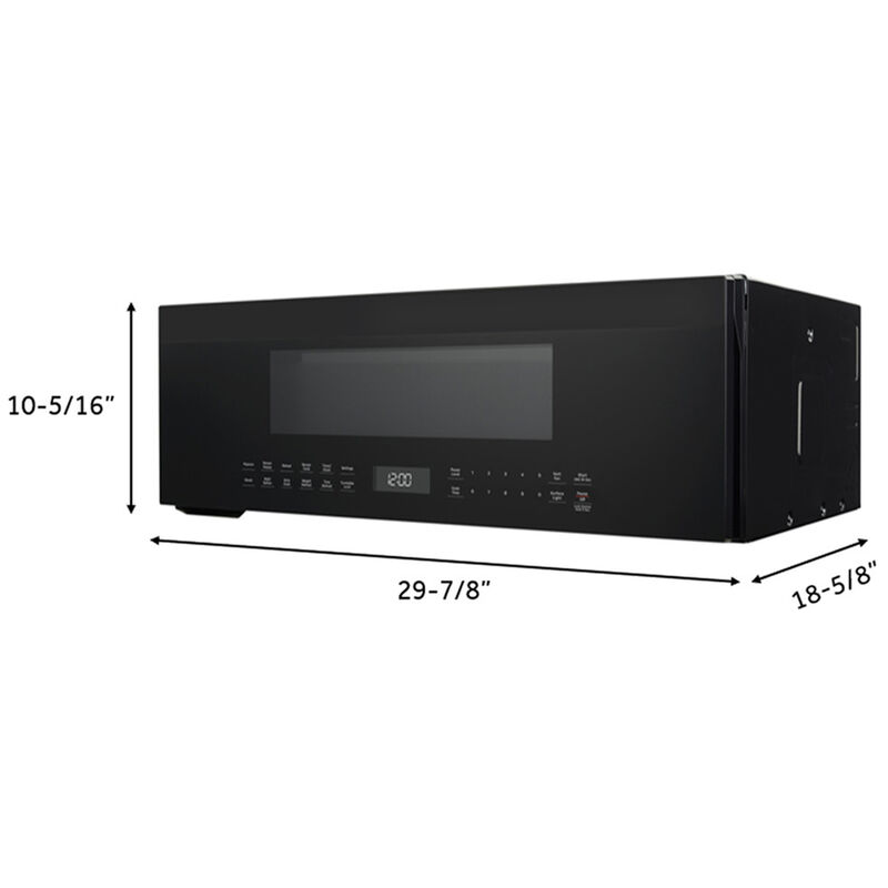 GE Profile 30 in. 1.2 cu. ft. 1000W Low Profile Over-the-Range Microwave with 400 CFM & Sensor Cooking - Black, , hires