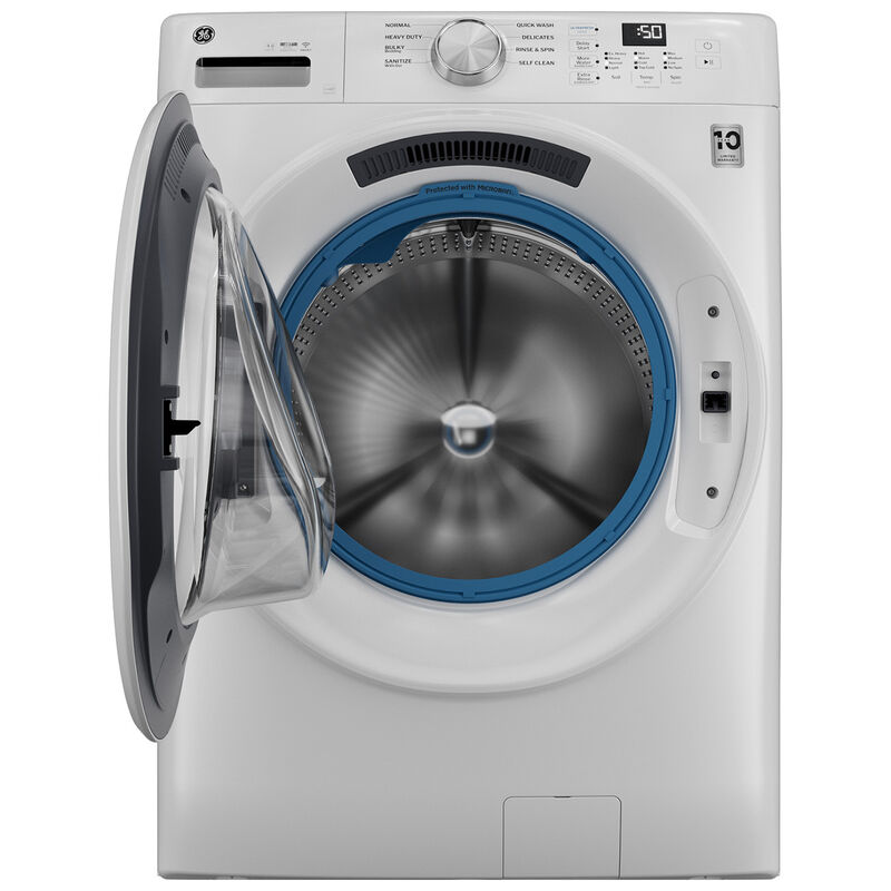 GE 28 in. 4.6 cu. ft. Smart Stackable Front Load Washer with UltraFresh Vent System with OdorBlock & Sanitize with oxi - White, , hires