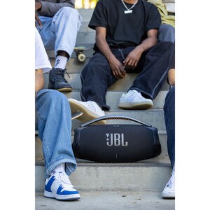 JBL Boombox 3 Portable Rechargeable Splashproof Bluetooth Speaker - Black, Black, hires