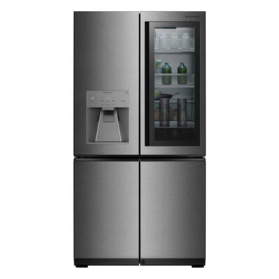 LG Signature 36 in. 22.8 cu. ft. Smart Counter Depth 4-Door French Door Refrigerator with External Ice & Water Dispenser- Textured Steel | URNTC2306N