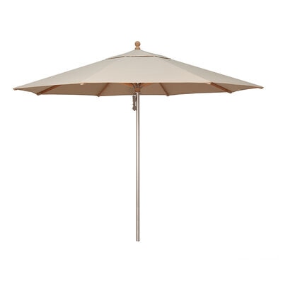 SimplyShade Ibiza 11' Octagon Wood/Aluminum Market Umbrella in Sunbrella Fabric - Antique Beige | SSUWA811SS22