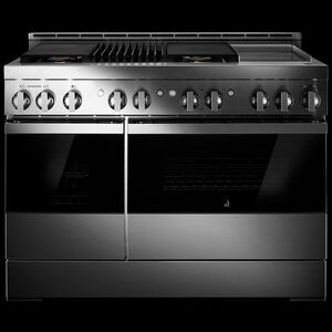 JennAir Noir Series 48 in. 6.3 cu. ft. Smart Convection Double Oven Freestanding Gas Range with 4 Sealed Burners, Grill & Griddle - Stainless Steel, , hires