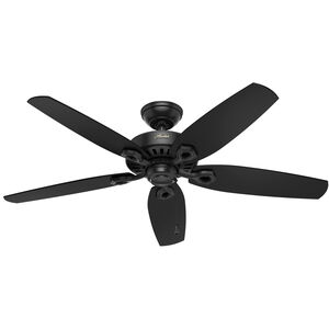 Hunter 52 inch Builder Damp Rated Ceiling Fan and Pull Chain - Matte Black, , hires