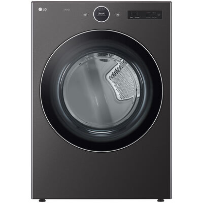 LG 27 in. 7.4 cu. ft. Electric Smart Dryer with 23 Dryer Programs, 11 Dry Options, Wrinkle Care & Sensor Dry - Black Steel | DLEX6700B